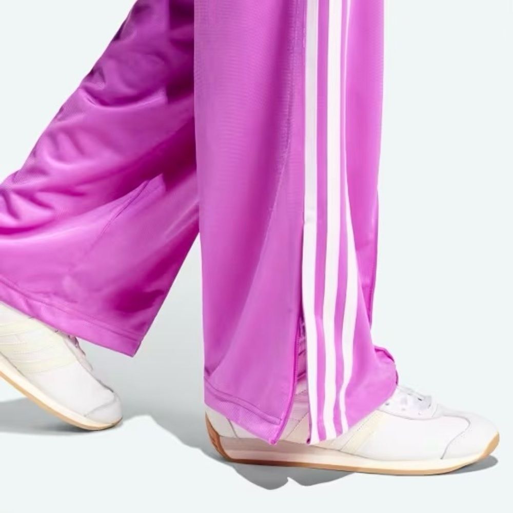 Sold Out NWT Adidas Firebird Wide Leg Track Pants Purple Pink 3-Stripe Size 2XS - Picture 5 of 8